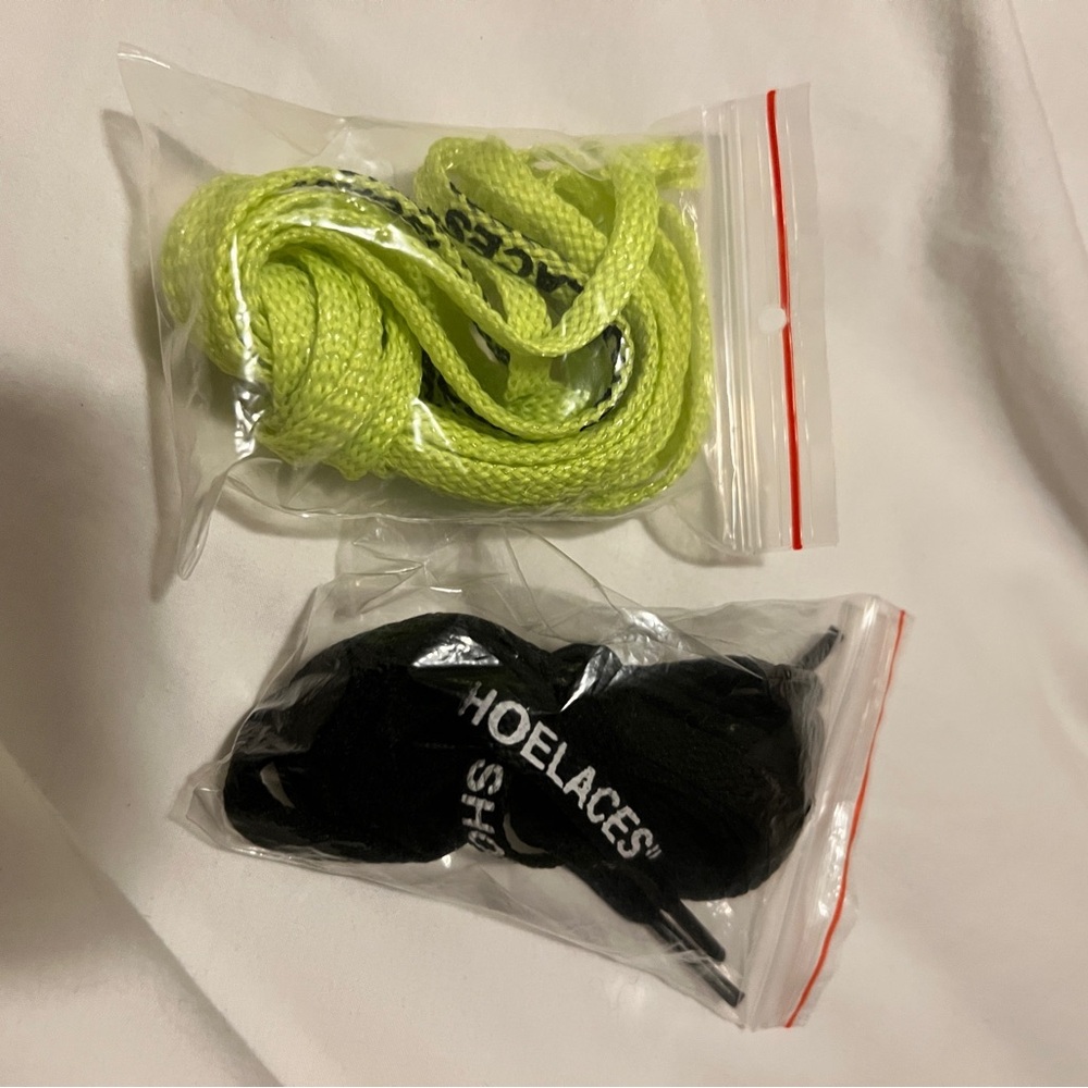 Off-White Neon Green and Black Shoelaces